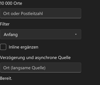 Vorführung: AutoCompleteBox