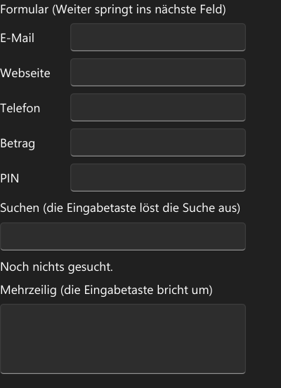 Vorführung: Bildschirmtastatur