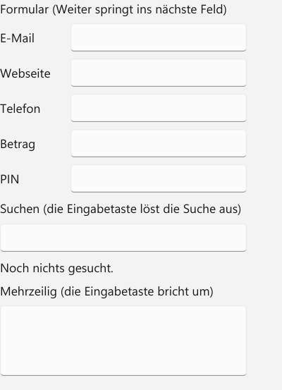Vorführung: Bildschirmtastatur
