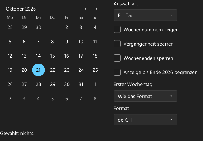 Vorführung: Calendar