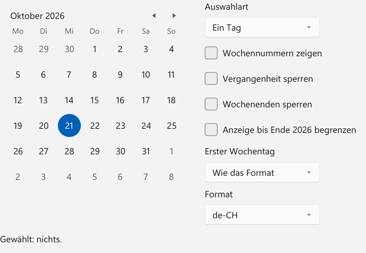 Vorführung: Calendar