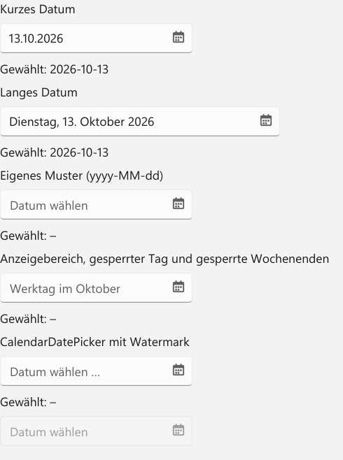 Vorführung: DatePicker