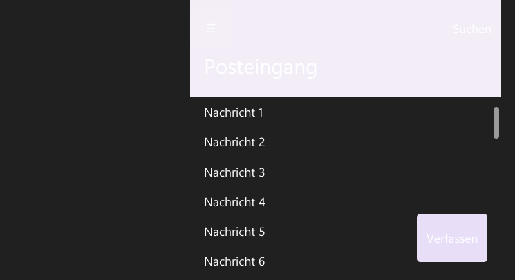 Vorführung: AppBar, FAB und Aktualisieren