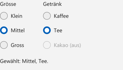 Vorführung: RadioButton