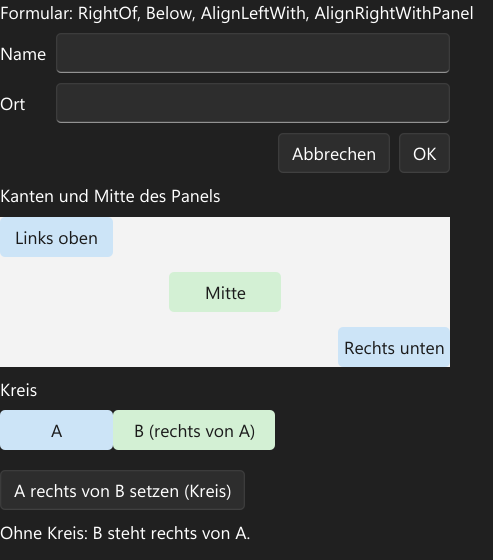 Vorführung: RelativePanel