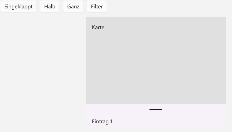 Vorführung: BottomSheet und SideSheet