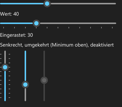 Vorführung: Slider