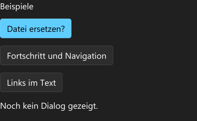 Vorführung: TaskDialog