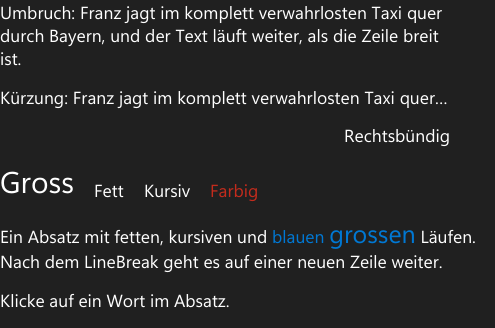 Vorführung: TextBlock