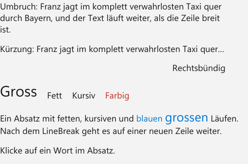Vorführung: TextBlock