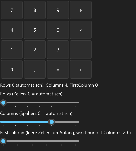 Vorführung: UniformGrid