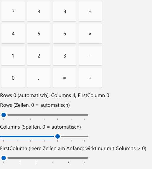 Vorführung: UniformGrid