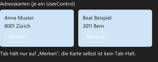Vorführung: UserControl