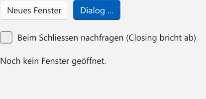 Vorführung: Window und Dialoge